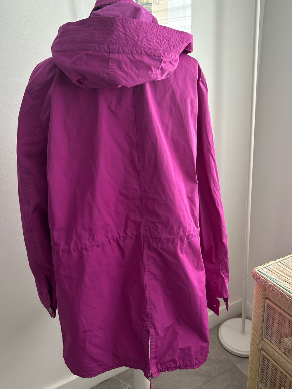 Ralph Lauren Hooded Raincoat in Bright Fuchsia - Picture 2 of 8